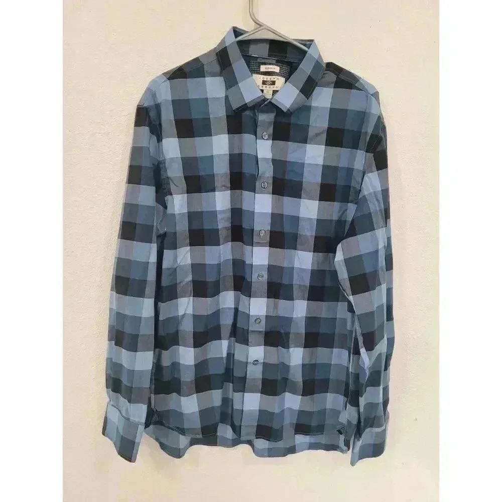 Joseph Abboud Plaid Men's Buttn Up Shirt XL Blue Non Iron #2